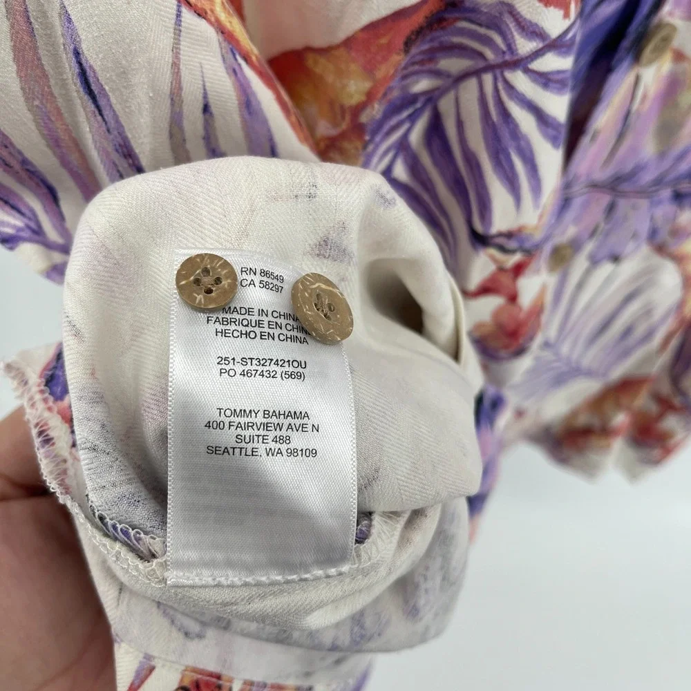 Tommy Baham Silk Shirt Mens‎ XXL Multicolor Floral Hawaiian